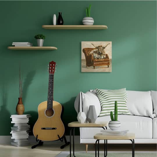 Stupell Industries Abstract Bull Livingroom Chair Painting Wall Art